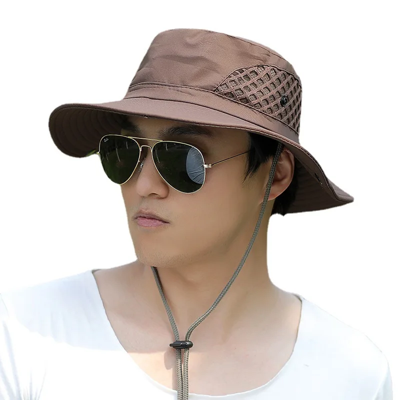 Unisex Summer Foldable Sun Fisherman Hat Men Women Wide Brim Casual Travel Beach Sunscreen UV Outdoor Sport Fishing Cap R22