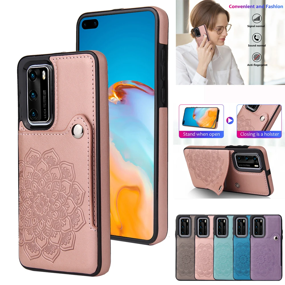 For Huawei Mate 30 Pro Mate 20 Pro P40 Pro Plus P30 Pro P40 Lite Leather Flip Phone Case Wallet Cards Slots Shockproof Cover