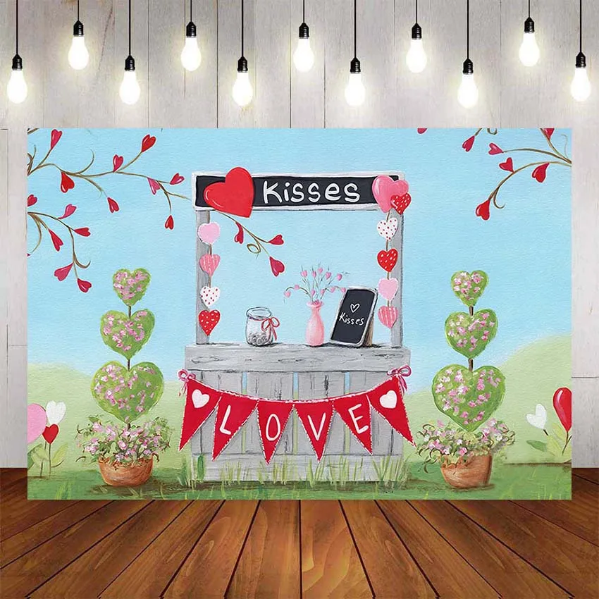 Mehofond Valentine's Day Photography Background Love Hearts Baby Shower Portrait Child Birthday Backdrop Photo Studio Props