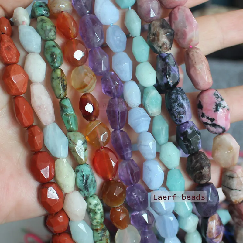 100% Natural stone Beads 15inch , Inregular Faceted 5-12mm Cirtine , Charoite ,Apatite , Kunzite , For DIY Jewelry Making