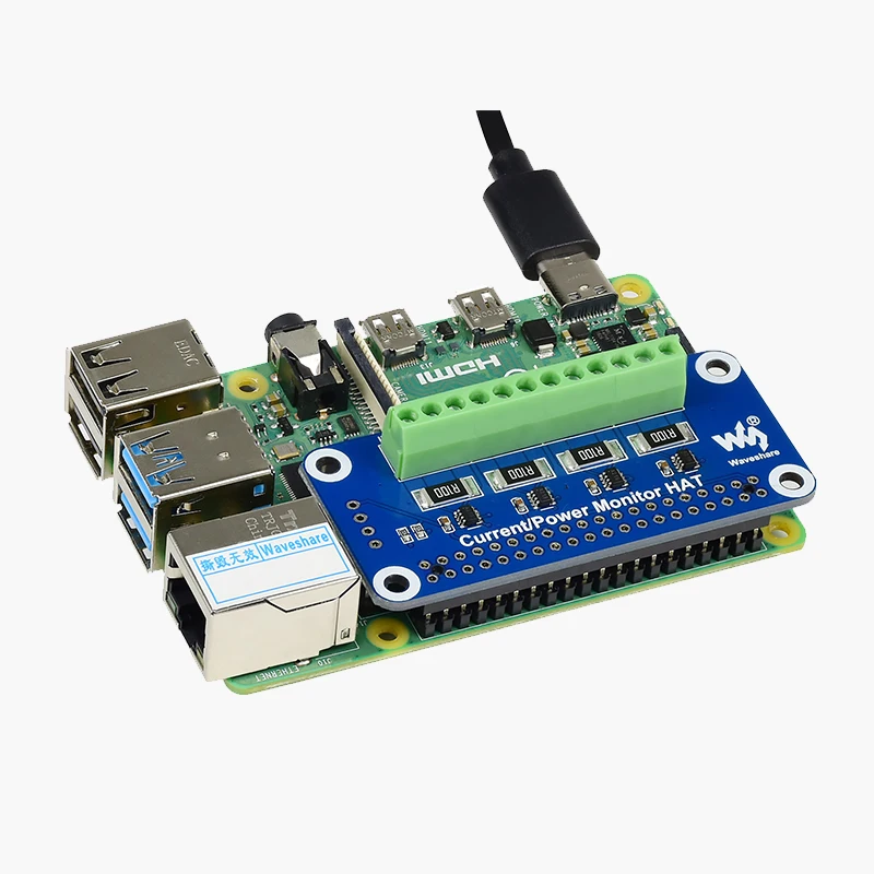 Current/Voltage/Power Monitor HAT  Consumption Monitoring Meter for Raspberry Pi 4/3/2 , I2C/SMBus 4-ch