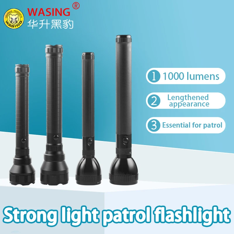 WASING 10W Strong Light LED Super Bright Explosion-Proof Rechargeable Flashlight