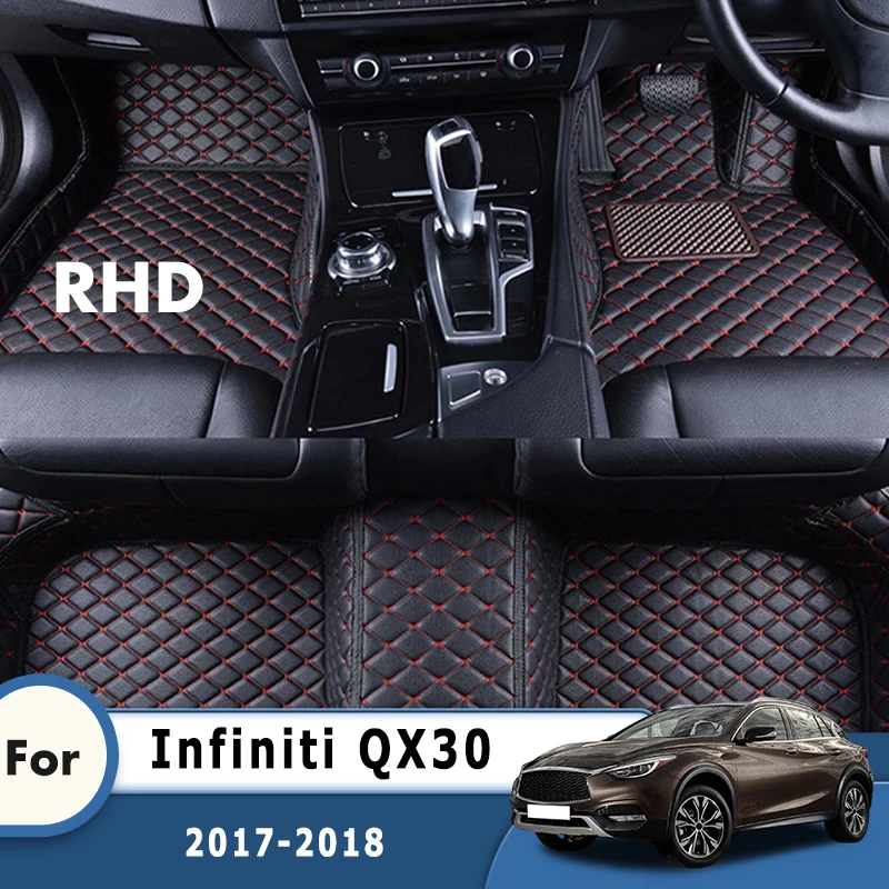 

RHD Car Floor Mats For Infiniti QX30 2017 2018 Carpets Auto Parts Interior Rugs Pedals Covers Custom Accessories Automobiles