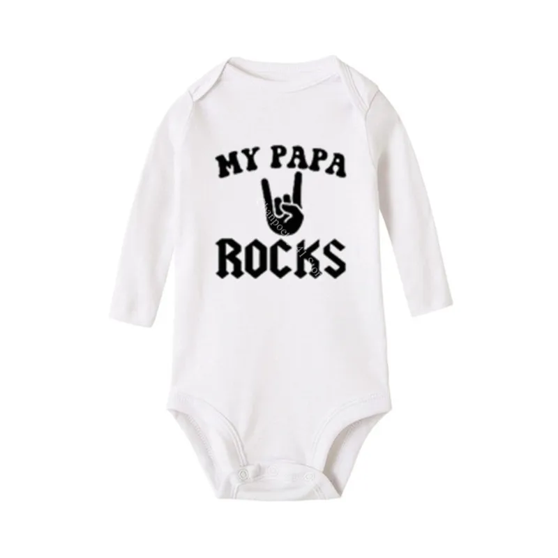 Born To Rock Newborn Baby Long Sleeve Cotton Baby Bodysuit Cute Baby Boy Clothes Jumpsuit Infant Outfit Baby Body Rock Outfits