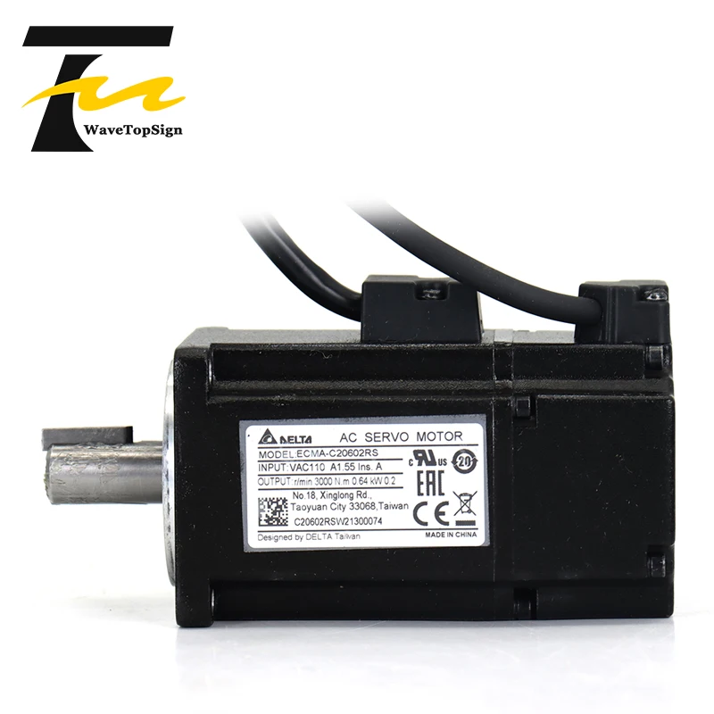 WaveTopSign Delta Servo Motor kit 200W ASD-B2-0221-B ECMA-C20602RS 0.64N.M 1.55A with 3M Cable
