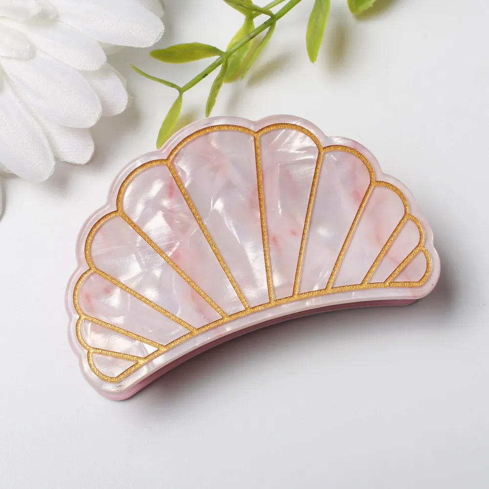 

New Fashion Women Shell Hair Claws Clip Acrylic Marble Pattern Hair Clips Grips Ponytail Hairpins Hair accessories