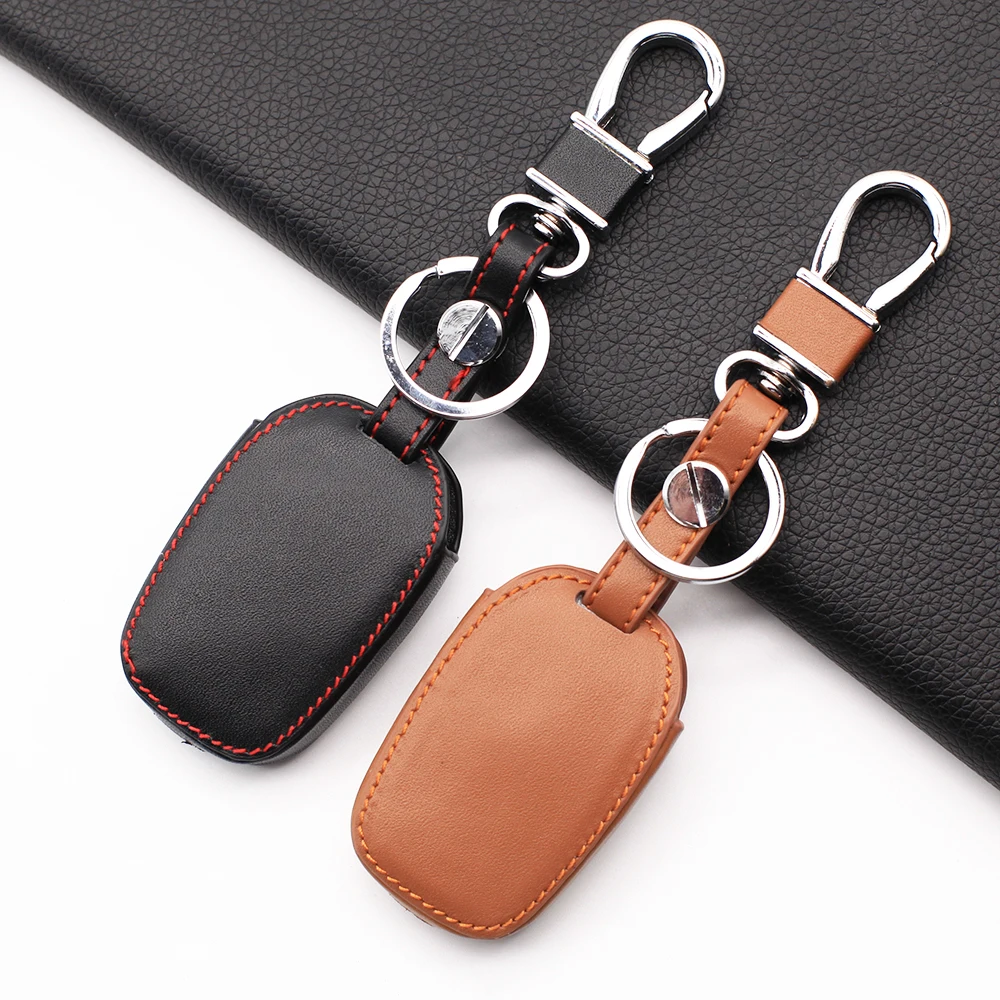 Leather Case Cover Fob Key For Renault Duster Logan Sandero Captur Clio Laguna Scen 2015 2016 2017 3 Button Remote Protect Shell