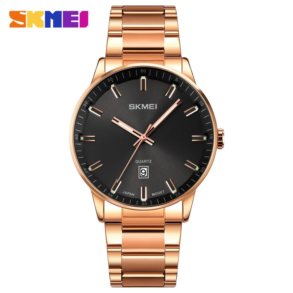 

SKMEI Luxury Fashion Mens Wristwatch Japan Quartz Movement Top Brand Stainless Steel Waterproof Watch Men Relogio Masculino