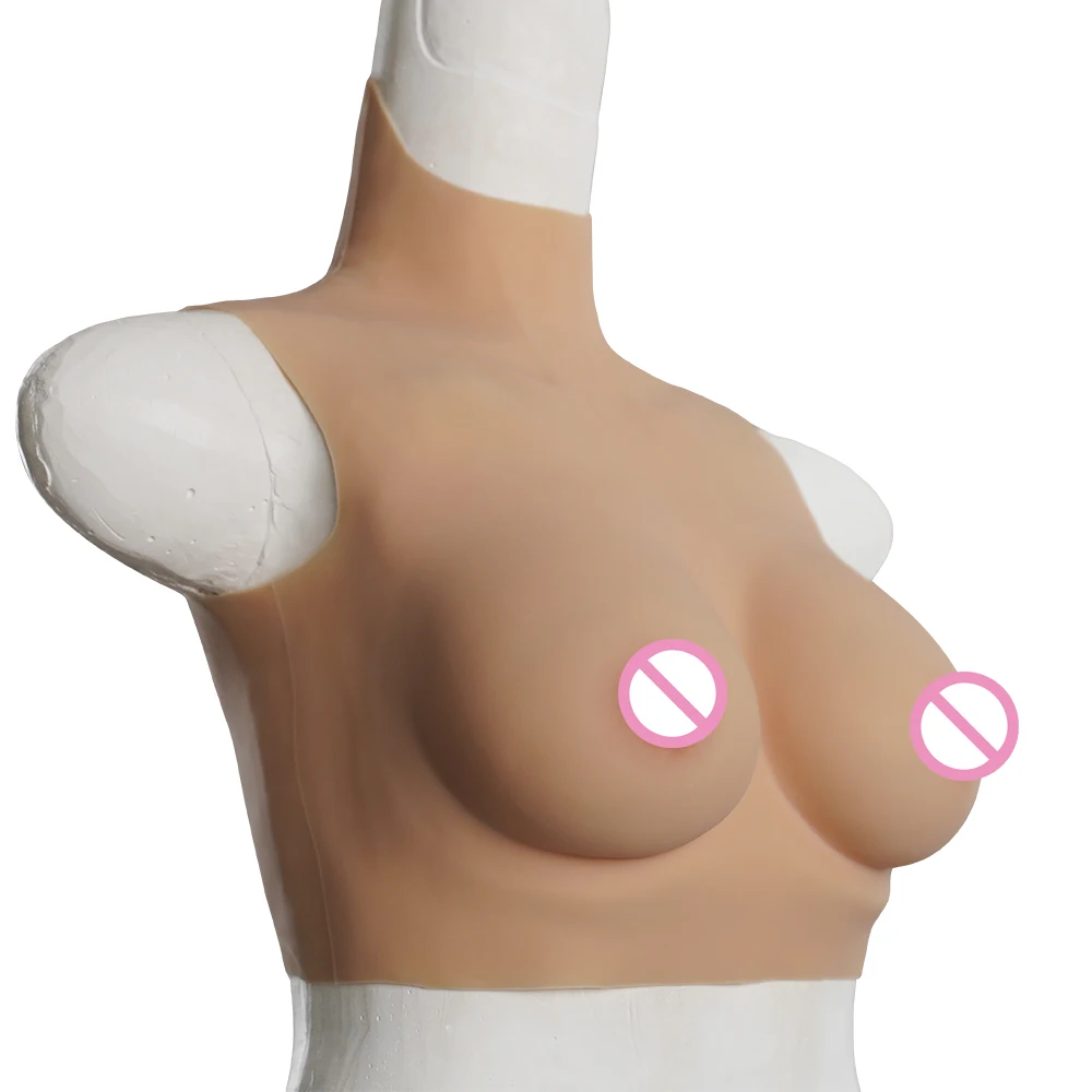 Silicone Cotton Breast Form Realistic Stretchy Big Fake Boobs Male To Female for Crossdresser Transvestite Cosplayer