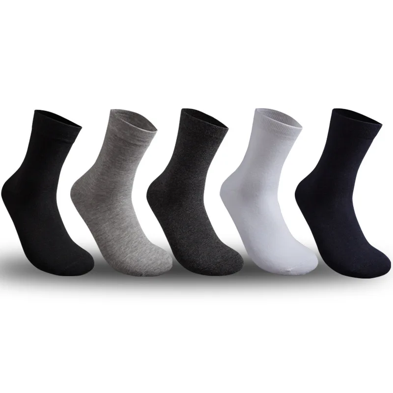 High Quality 10Pairs/Lot Men\'s Cotton Socks New Style Black Business Men Socks Soft Breathable Male Socks Plus Size (6.5-14)