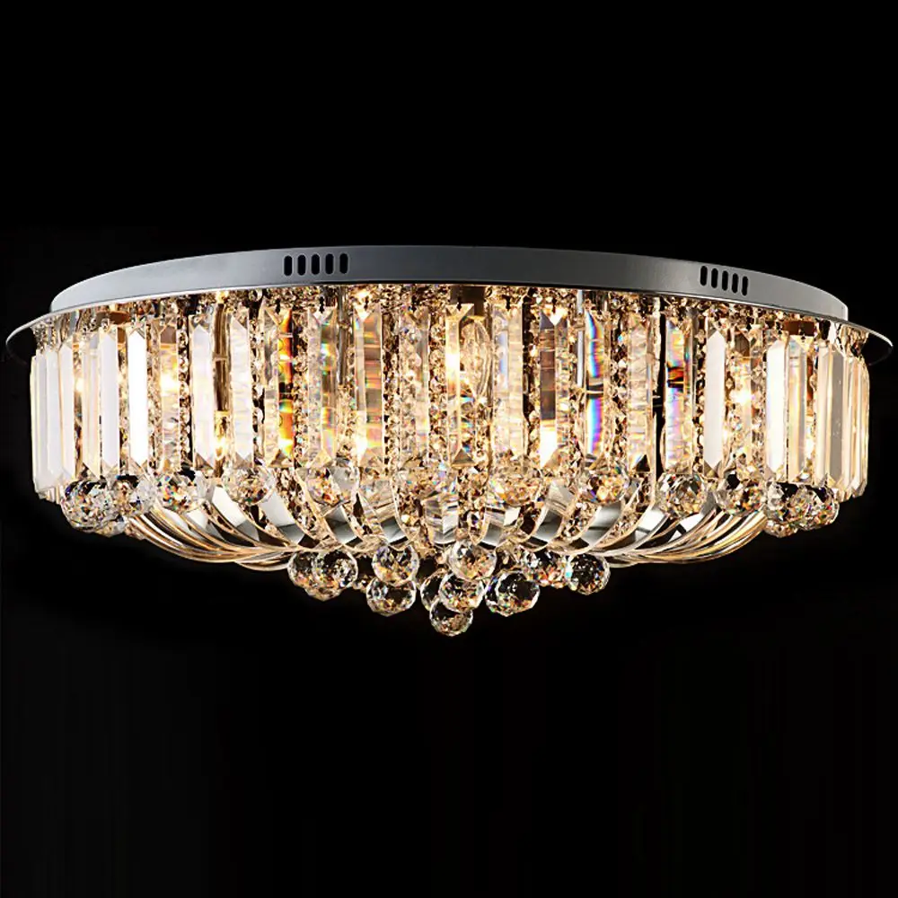 Parlor Ceiling Lamp Tawny Crystal Round Luxury European Noble Living Room Bedroom Hotel Lobby indoor Light