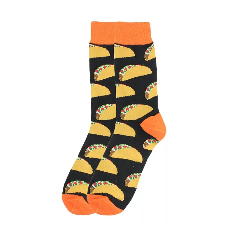 Mode Männer Gekämmte Baumwolle Socke Anime Lustige Glückliche Persönlichkeit Obst lebensmittel Crew Socken männer Sox Hip Hop Straße Skarpety lange Socken