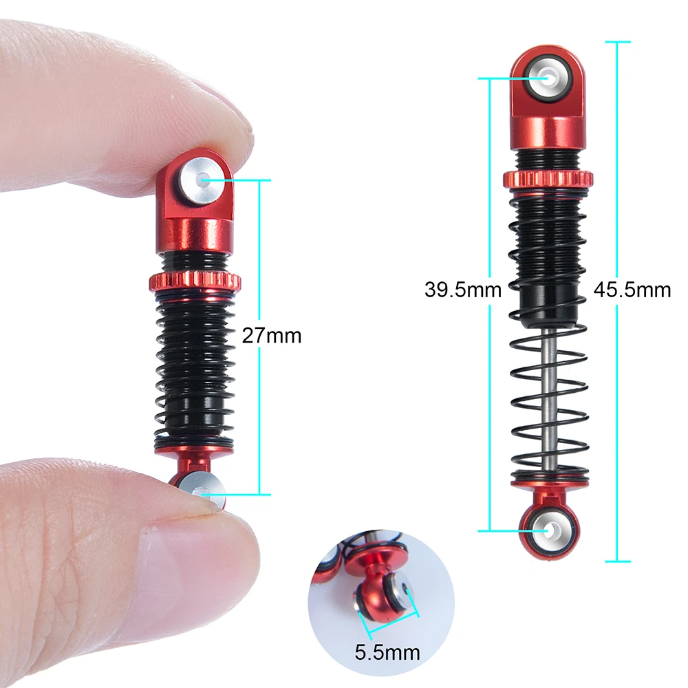 AXSPEED ze stopu aluminium ze stopu aluminium 31/32/39.5/43mm amortyzator dla osiowe SCX24 90081 AXI00001 AXI00002 1/24 RC samochodów części do