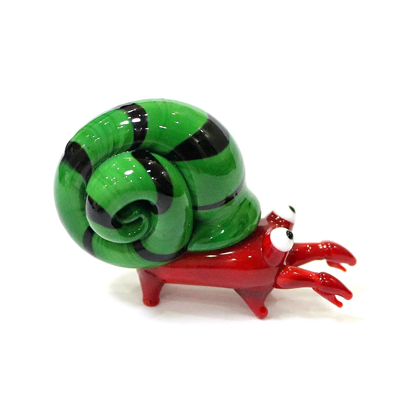 Groothandel Creative Slak Shell Art Glas Heremietkreeft Miniatuur Beeldje Leuke Zee Dier Ambachtelijke Ornamenten Kerstcadeaus Voor Kinderen