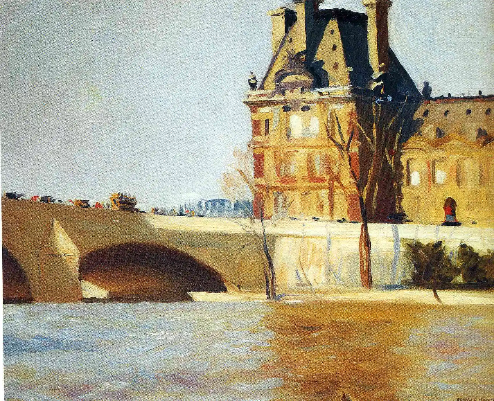 100% handmade Oil Painting reproduction on linen canvas,Le Pont Royal by Edward Hopper,High Quality,Free Shipping