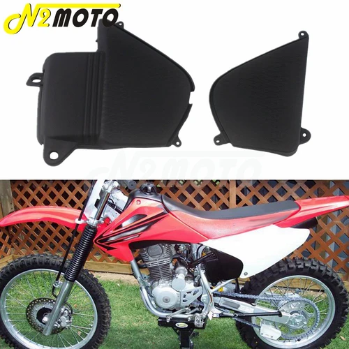 Imagen 1 del producto 1 par de cubierta lateral de caja de batería de motocicleta negra para Honda CRF230F CRF 230 2015-2019 Dirt Racing Bike ABS caja de batería protectores laterales