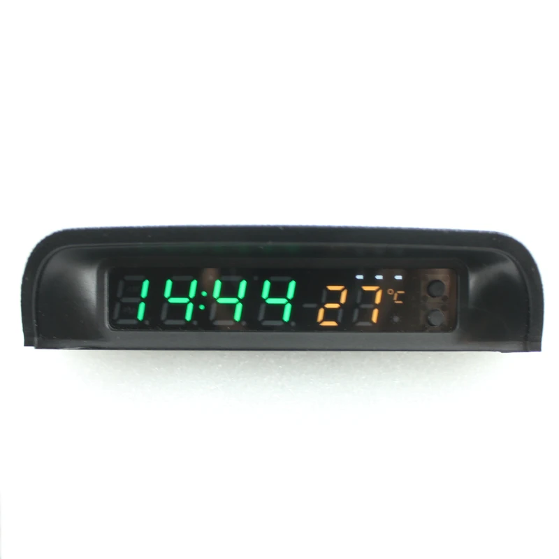 Solar Car Digital Clock Thermometer Dual Color Display Smart Switch High Precision LED Digital Clock Dashboard  Watch Accessorie