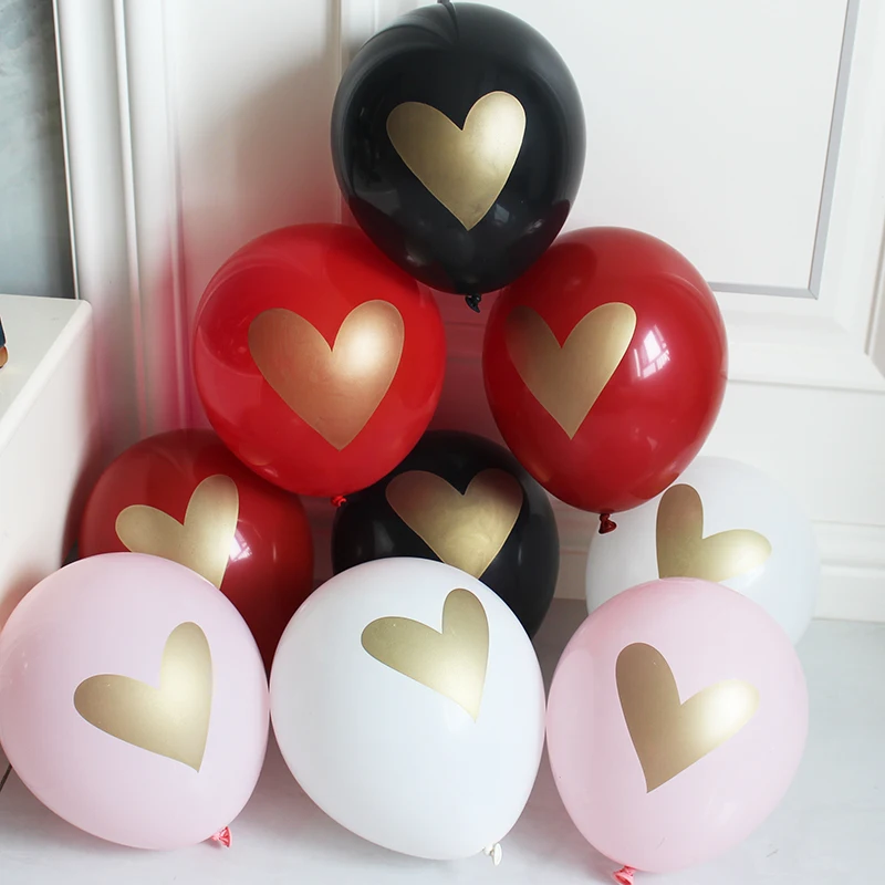 50 /100pcs 12 inch Red Love Heart latex balloons wedding confession anniversary Decoration Air Balloon Marriage gift Helium Ball