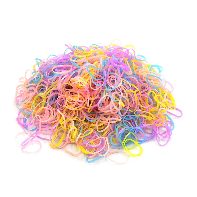 1000 Pcs/Lot Small Transparent Clear Rubber Bands Black Holder Hair Ties Gum Elastic Hair Band For Girls Women Accessories