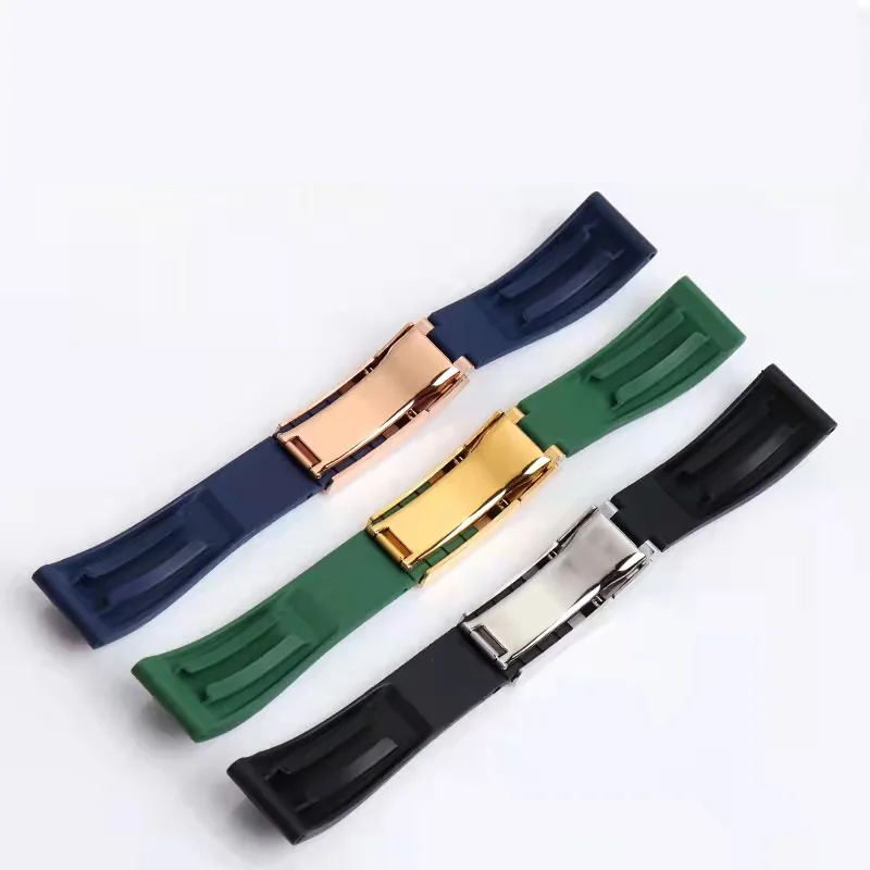 High quality Rubber watch strap for Rolex Tudor wristband 20mm 21mm black blue green waterproof silicon watches band bracelet