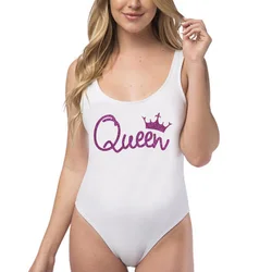 Costumi da bagno Queen & Slay costumi da bagno Glitter stile stampa rosa caldo costume da bagno intero donna costumi da bagno costumi da bagno costumi da bagno