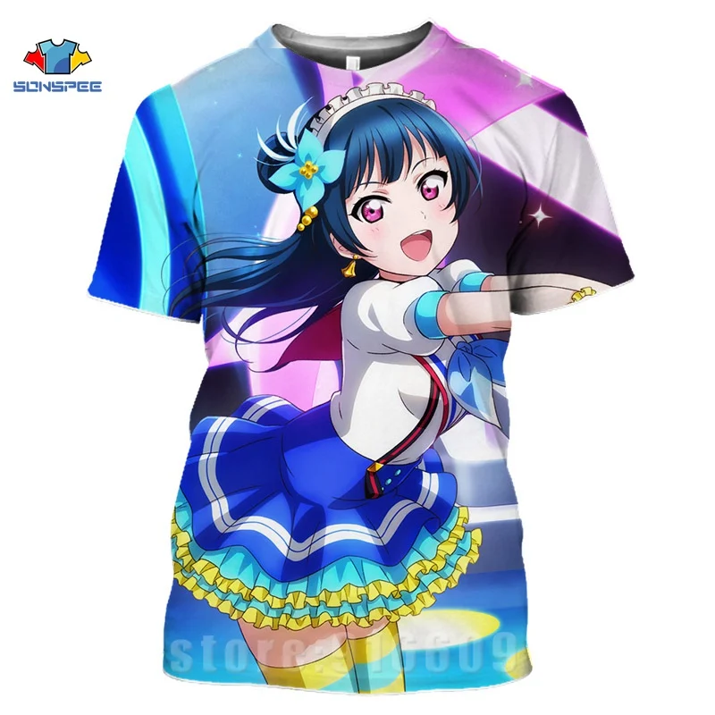 Japanese Anime Love Live Cosplay Shirt 3D Print Guitar Men\'s T-shirts Idol Girl Tshirts 3D Sunshine T-shirt Harajuku Women Shirt