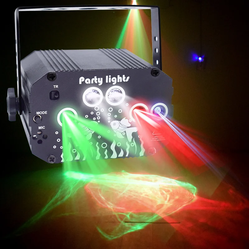 Northern Lights Laser Projector Light Voice Control RGB Strobe Effect Stage Light For Party Show DJ Home KTV Disco Lamps 2022
