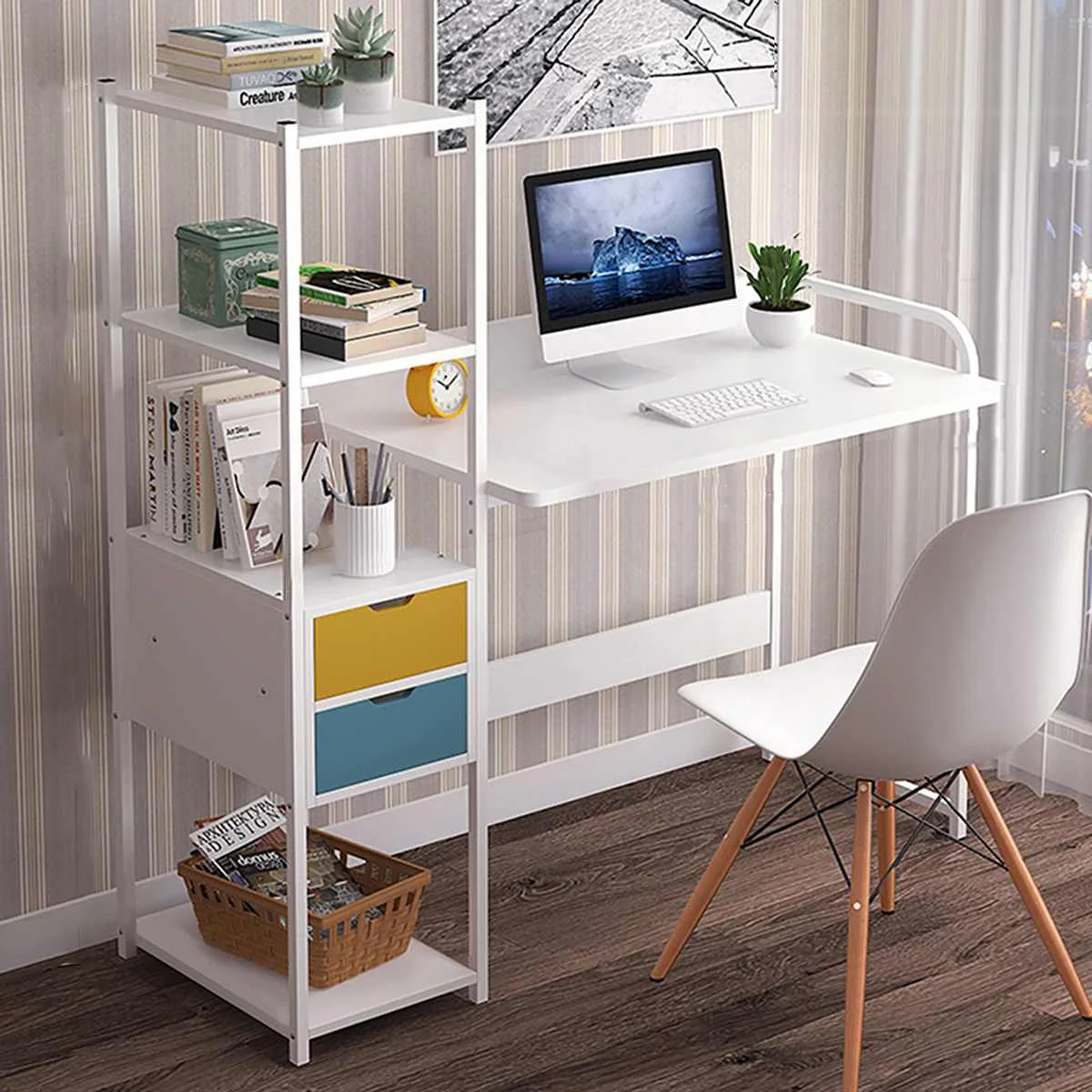 Minimalism Furniture Children Computer Desk Writing Table Study Desk with Drawers Office Workstation Household Writing Desk