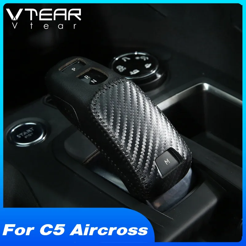 Vtear Car Gear Head Cover Interior Gear Shift Knob Lever Stick Trim Sticker Decroation Accessories Parts For Citroen C5 Aircross