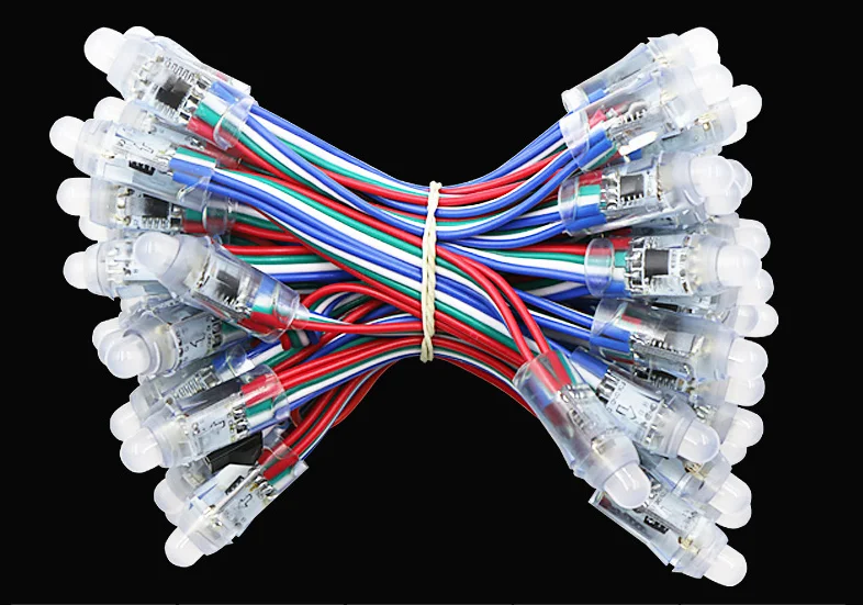 

50 шт., 12 мм, GS8206, функция возобновления, светодиодный пиксельный модуль постоянного тока, вход 5 В, IP68, RGB (тот же контроллер WS2811), IC, цифровой светодиодный Рождественский свет