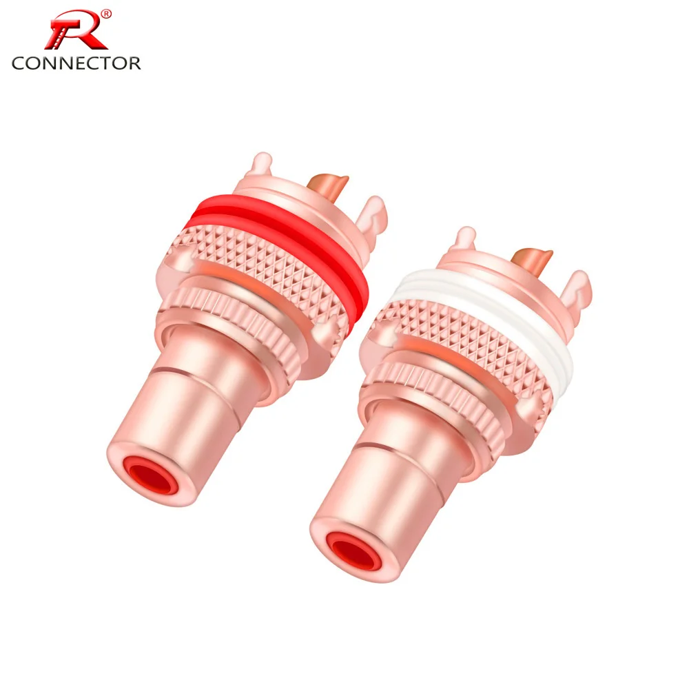 1 زوج RCA جاك HIFI محطات ، بوم العزل الراقية RCA محول مأخذ التوصيل AV محطة فونو موصل ، الذهب/الروديوم/النحاس الأحمر