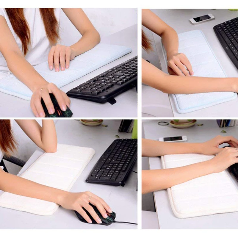 Memory Sponge Wrist Elbow Mat  Sweat-absorbent Anti-slip Cushion Keyboard Comfortable Foam Pad for Office Desktop Computer Table