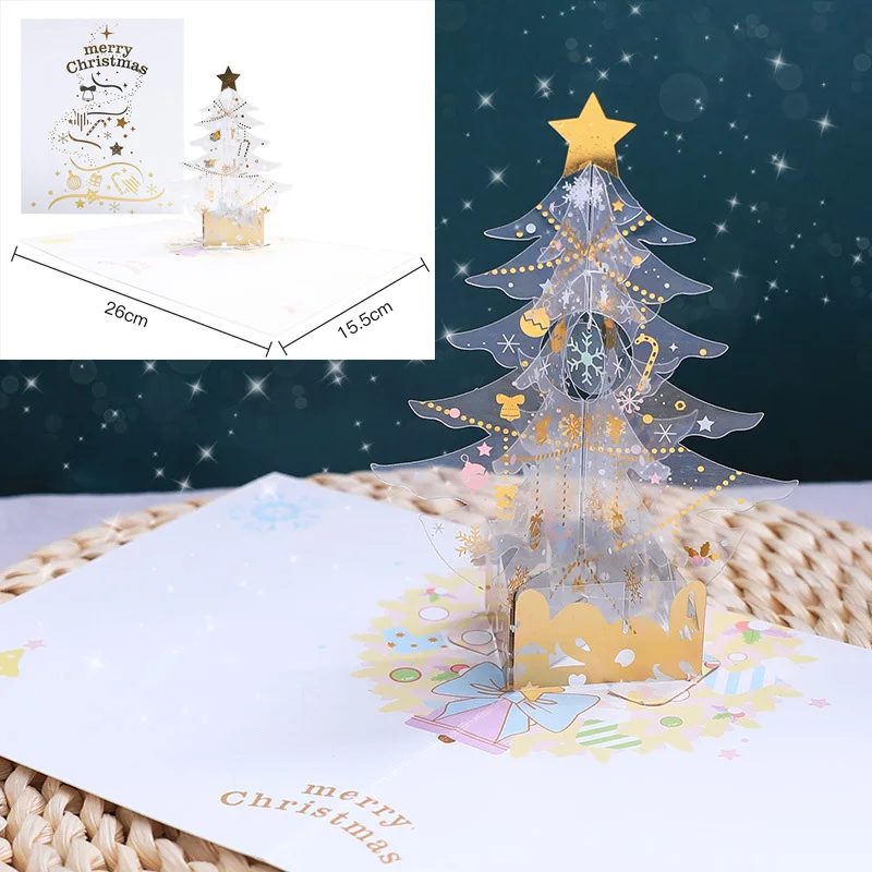 Neue 3D Pop-Up Weihnachtskarten Weihnachtsmann-Einladungskarte Partykarte Kindergeschenke Neujahrs-Dankeskarte Feiertagsgeschenk Postkarte – Detail 8