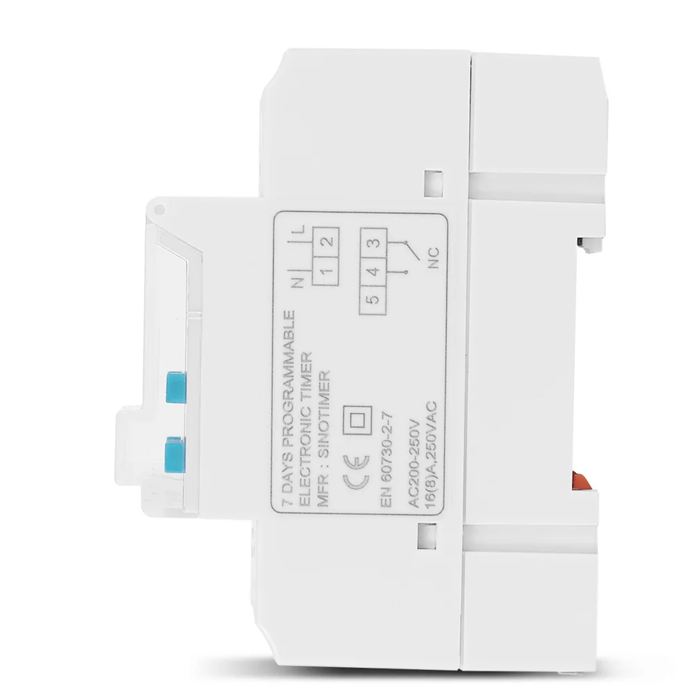 DIN Rail 4 Pins Voltage Output Digital Switch Timer 220V 110V 24V 12V 5V Electronic Time Clock Relay with Replaceable Battery