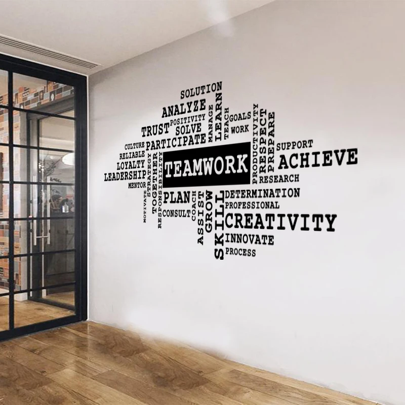 Teamwork  Success Office Wall Sticker School Office Team Work Trust Leadership Inspirational Motivational Quote Wall Decal Vinyl
