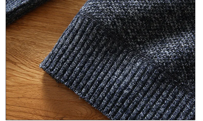 Winter männer Fleece Dicker Pullover Halb Zipper Rollkragen Warme Pullover Qualität Männlich Dünne Gestrickte Wolle Pullover für Frühling – Detail 10