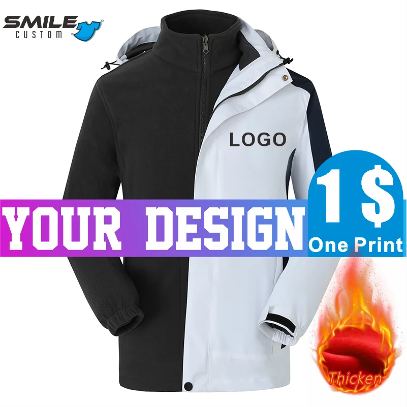 SMILE Coldproof Waterproof Highend Windbreaker Custom Logo Fashion Men Women Warm Jacket Print Embroidery Mountaineering Clothes