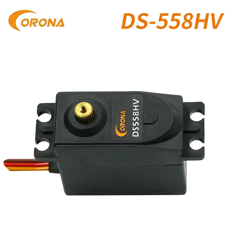 Corona-Servo de engranaje de Metal Digital DS558HV, 14kg/0.18seg/58g para control de vuelo de conducción, avión aéreo, coche RC, ROBOT simulador