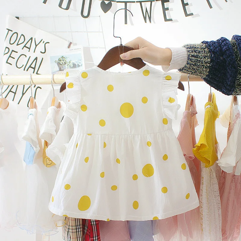 Lovely Baby Dress 2024 Summer Newborn Infant Girls Clothing Dots Printing Princess Party Dress Kids Clothes Outfits Sundress