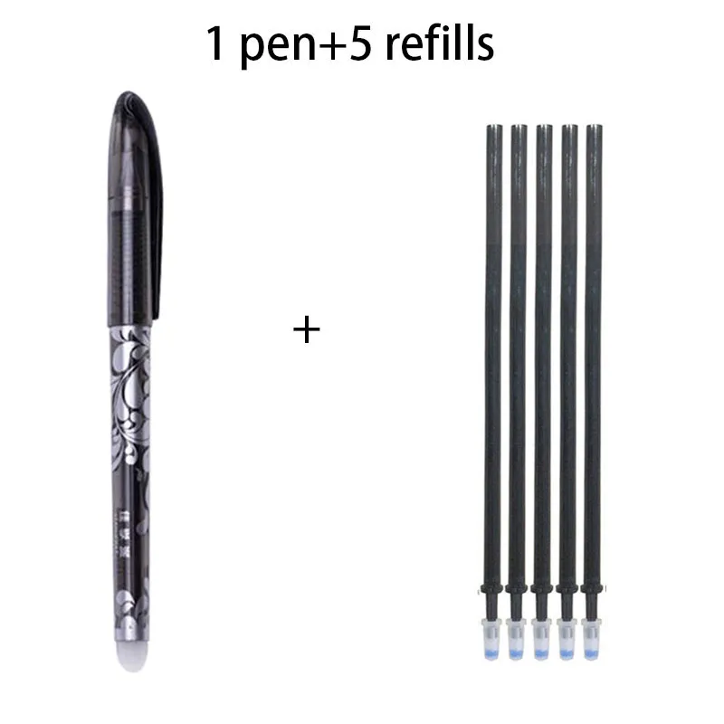25pcs/Lot 0.5mm Erasable Ballpoint Pen Set Washable Handle Magic Ink Erasable Refill Rod For School Office Student Writing Tools