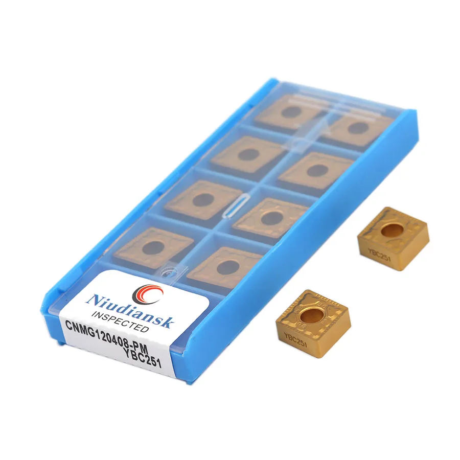 CNMG120404 CNMG120408-PM CNMG120412 PM YBC251 YBC252 inserto in metallo duro utensile per tornitura esterna utensili da taglio tornio CNC lama originale