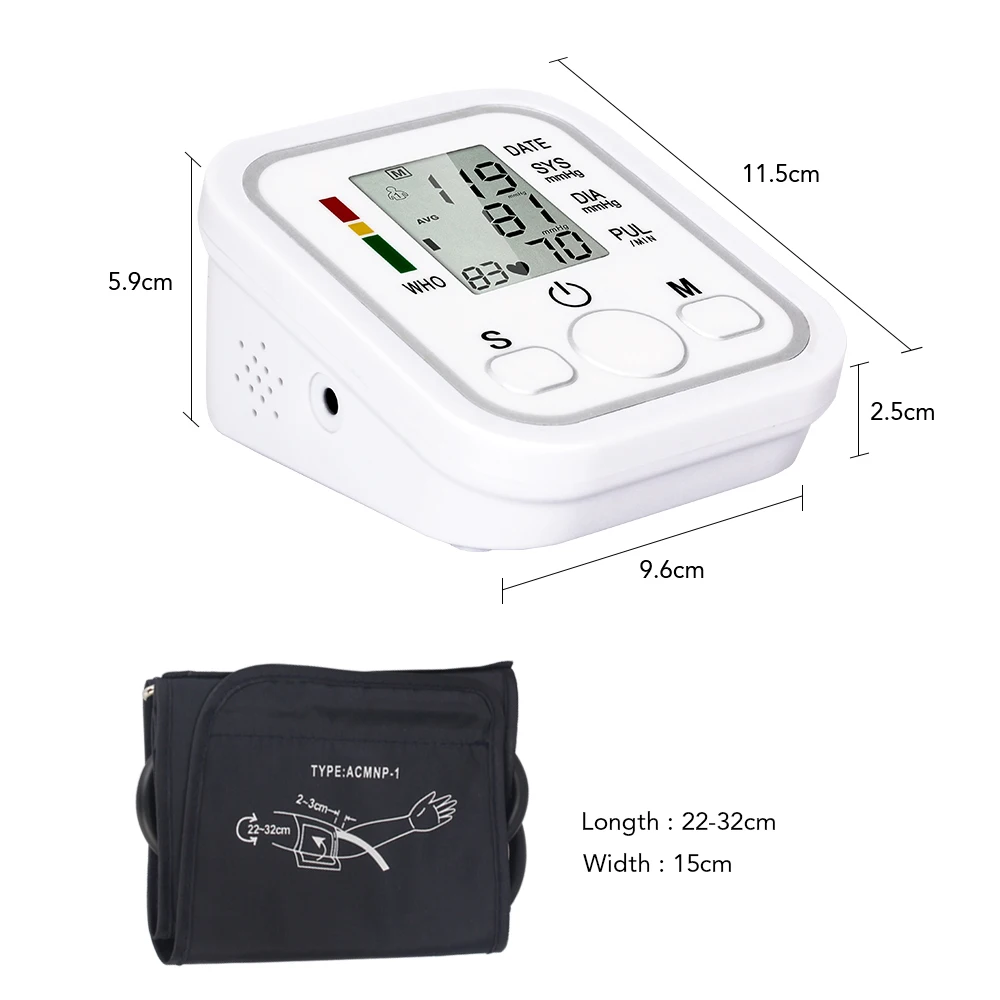 Medical English Spanish Voice arm digital blood pressure monitor meter tonometer 2 Users * 99 Groups Record