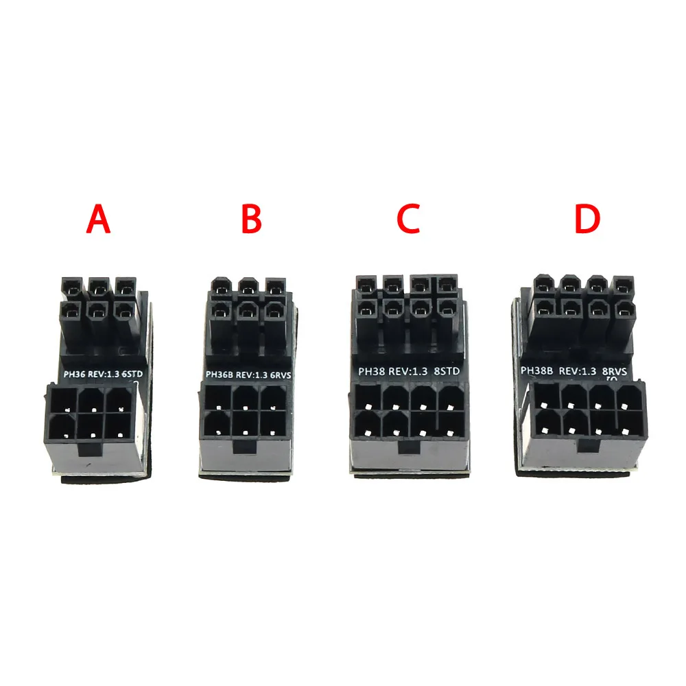 Cltgxdd ATX 5pin/8pin Male 180 Degree Angled to 6pin/8Pin Female Power Adapter DIY for Desktops Graphics Card