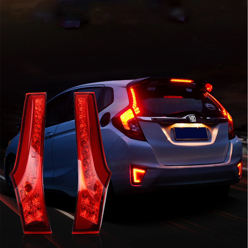 

ECAHAYAKU Rear Bumper Reflector Tail Brake Light Led Fog Lamp With Turn Signal Flash For Honda Fit 2014 -2019 Accessories