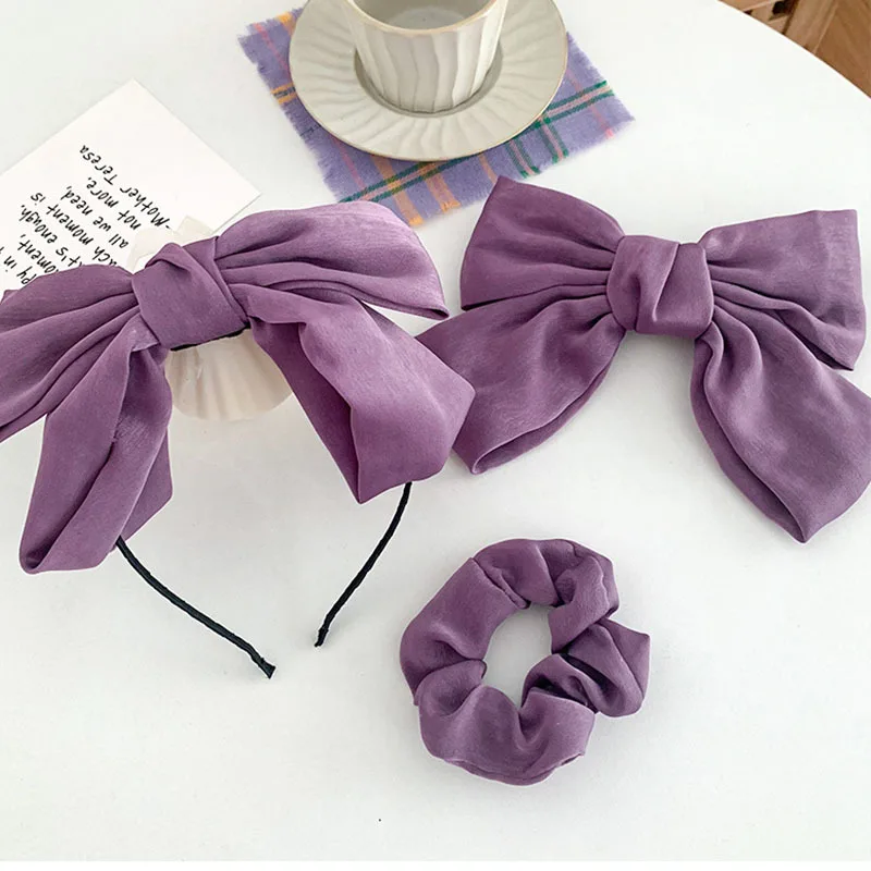 Purple Headband Large Scrunchie Elastic Hair Women Designer Accessories for Baby Girls Clip Hairbands Bandeau Femme Pour Cheveux