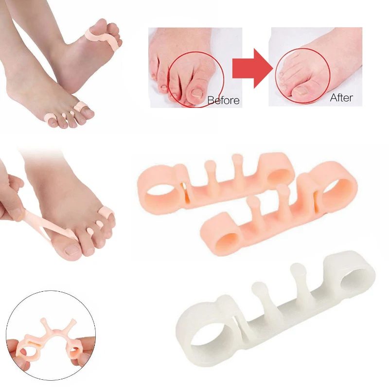 1Pairs Silicone Gel Toe Separators Bunion Feet Pads Relief Foot Pain Thumb Valgus Protector Pedicure Adjuster Straightener