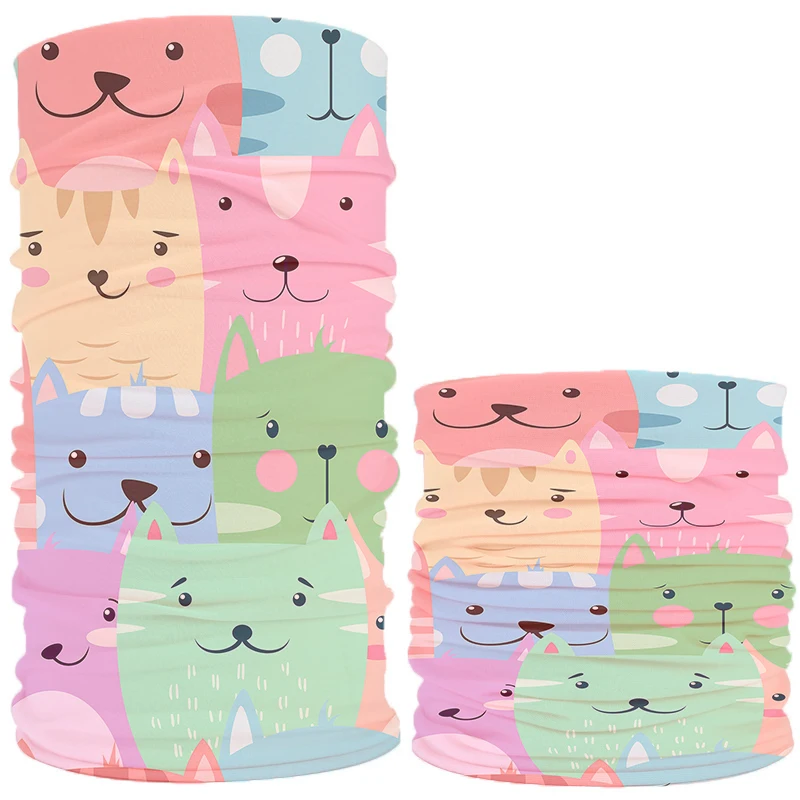 Cachecol de rosto animal de desenho animado para homens e mulheres, bandana macia, polainas de pescoço, protetor solar, ao ar livre, rosa, adorável,