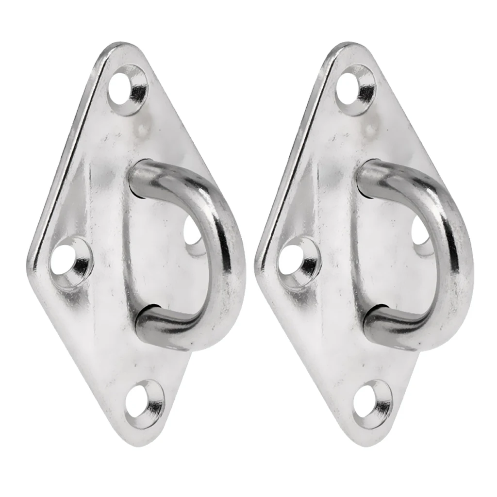 2x Stainless Steel Diamond Eye Plate Boat Sailing Shade Sail Fixing Gear 5mm