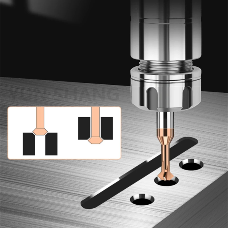 Fräser Up Und Unten Anfasen Schneider Hartmetall-beschichtet Positive Und Negative 90 Grad doppelseitige Anfasen CNC werkzeug D2 mm 2, 5 mm 3 mm 4