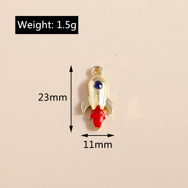 Leslie 5 stücke exquisite Perle Kristall Sonne Mond Sterne bezaubert Rakete Astronauten Anhänger für DIY Schmuck Herstellung Zubehör – Detail 8